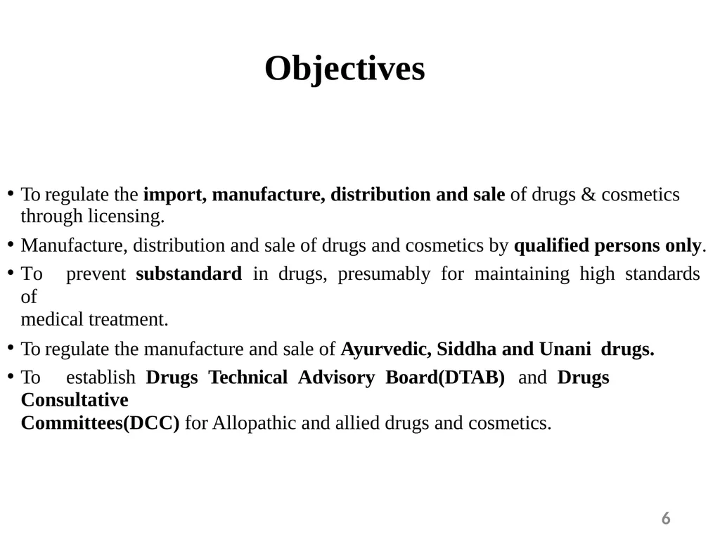 Drugs and Cosmetics Act 1940 1 Contents - slide 6 of 49