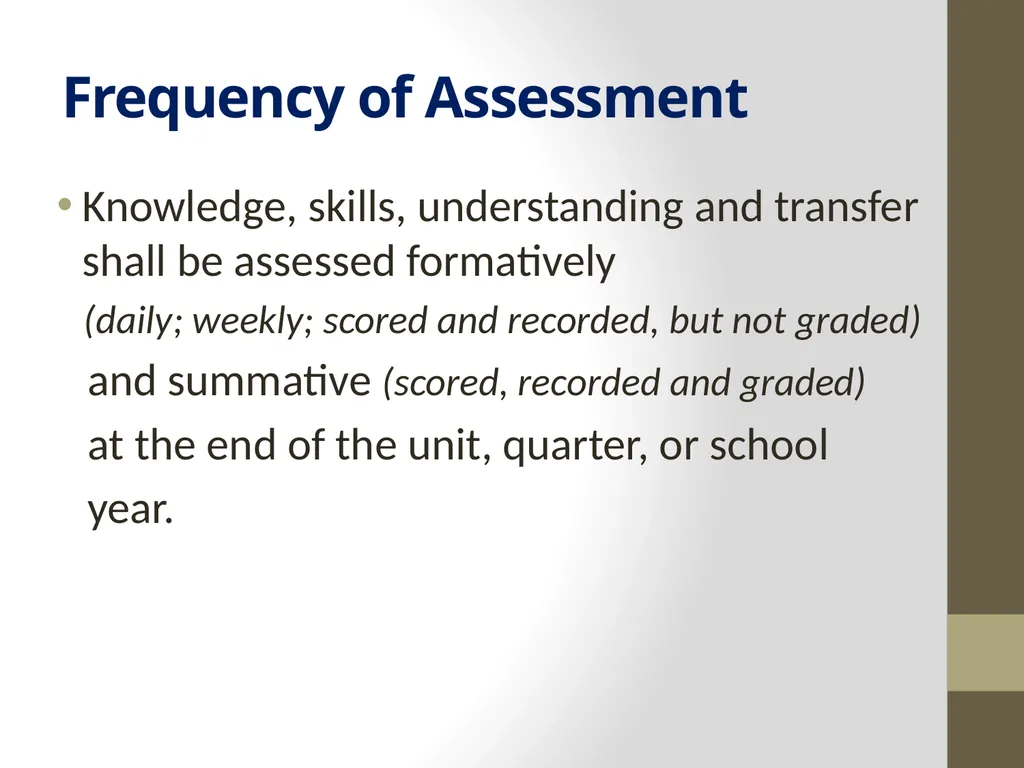 Classroom Assessment Practices vs Principles of K - slide 17 of 42