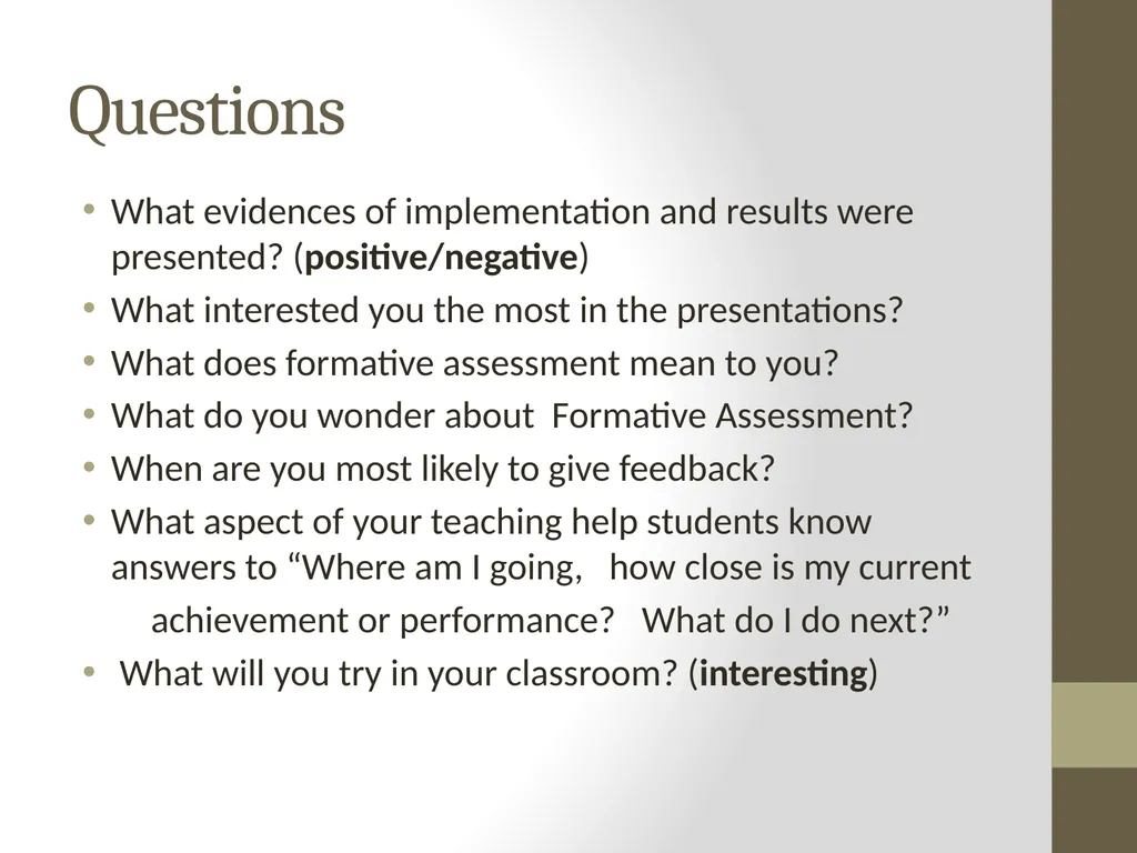 Classroom Assessment Practices vs Principles of K - slide 4 of 42