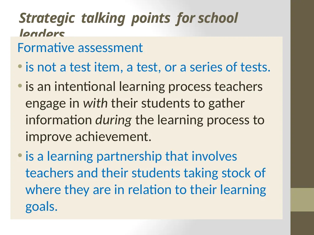 Classroom Assessment Practices vs Principles of K - slide 22 of 42