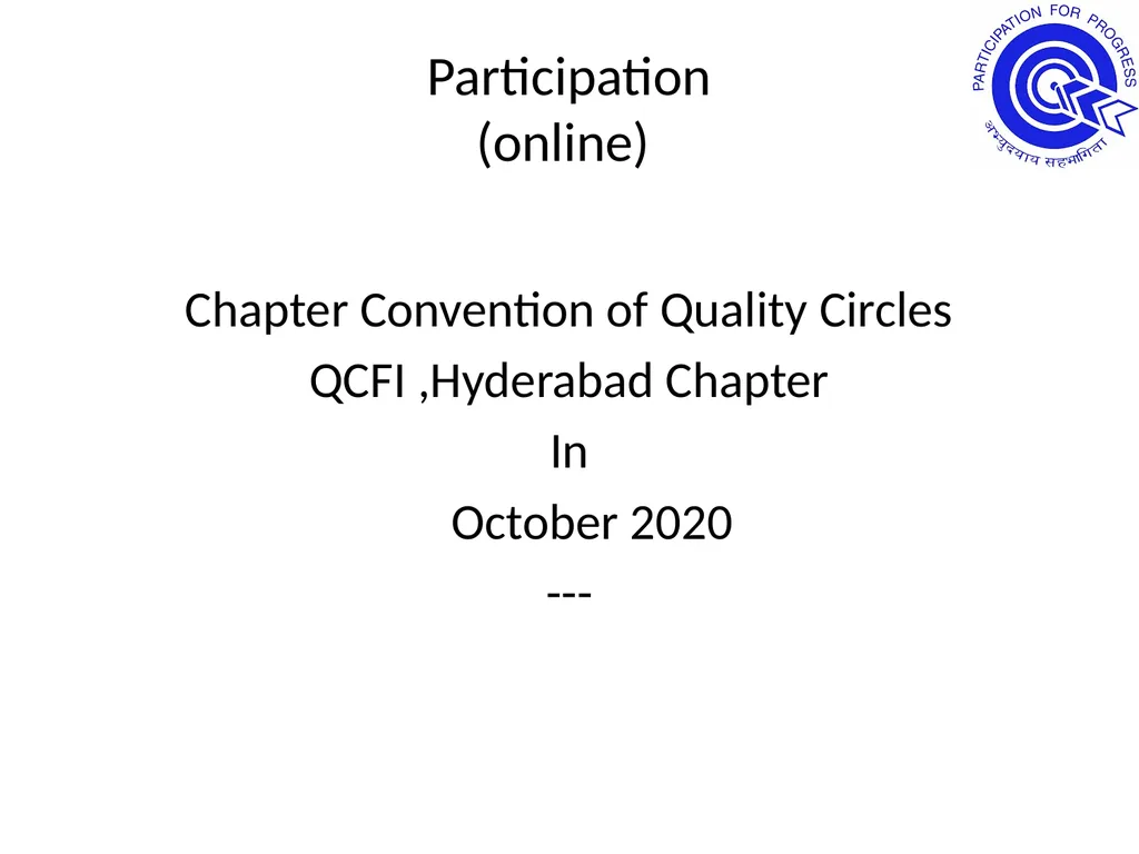 Quality Circle Forum Of India Hyderabad Chapter - slide 47 of 48