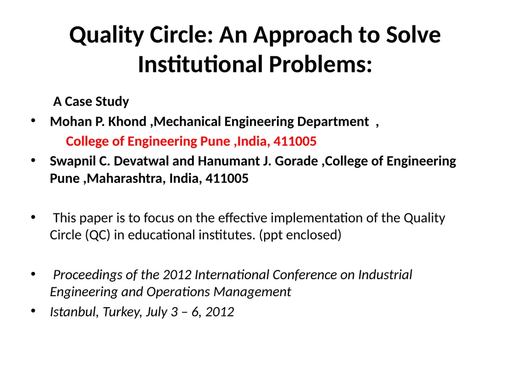 Quality Circle Forum Of India Hyderabad Chapter - slide 19 of 48