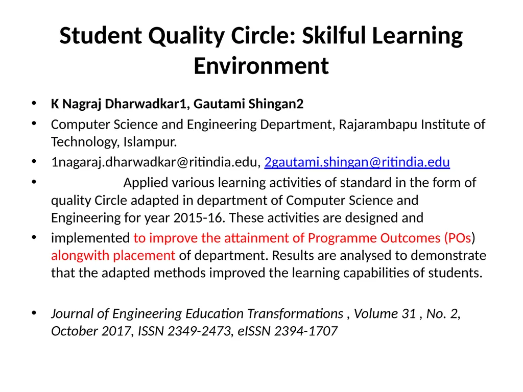 Quality Circle Forum Of India Hyderabad Chapter - slide 34 of 48