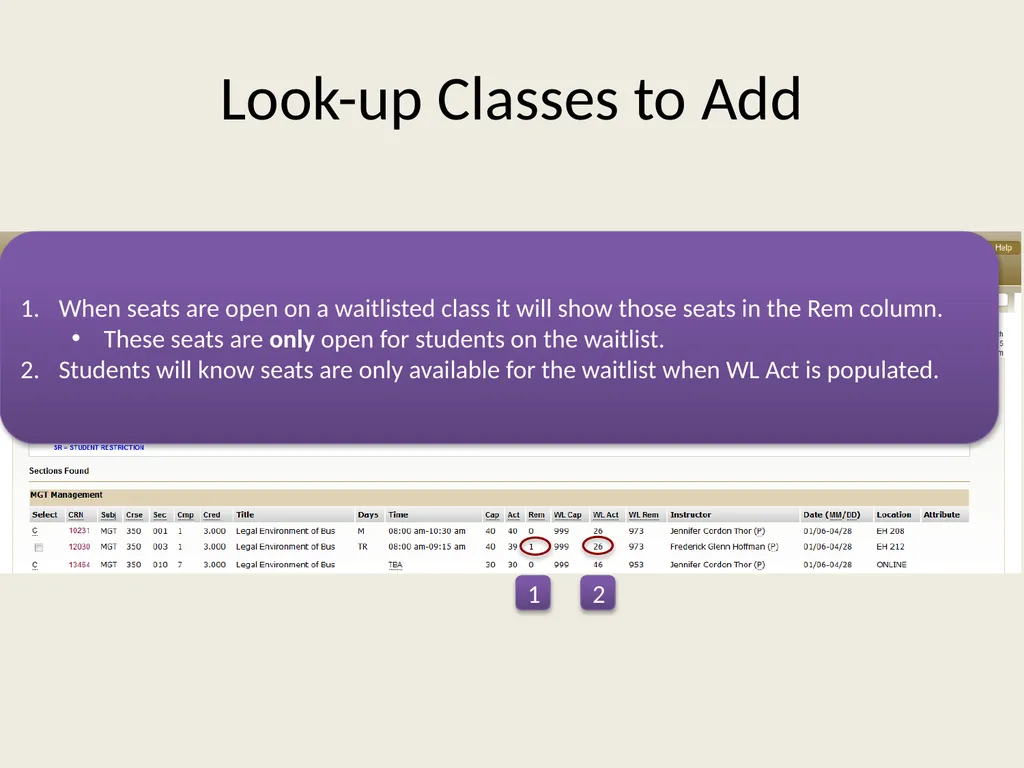 Waitlist Registration Process Overview Students - slide 4 of 23