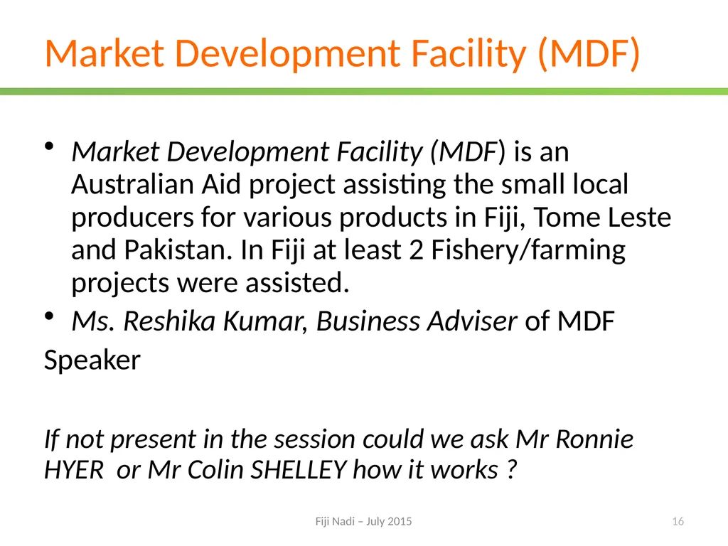 Promoting regional trade and agribusiness - slide 16 of 25