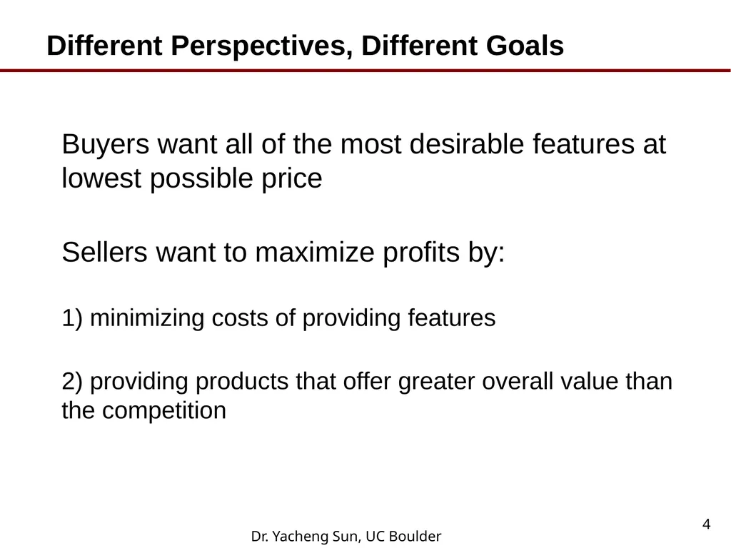Dr. Yacheng Sun, UC Boulder 1 Lecture 6 Conjoint - slide 4 of 41