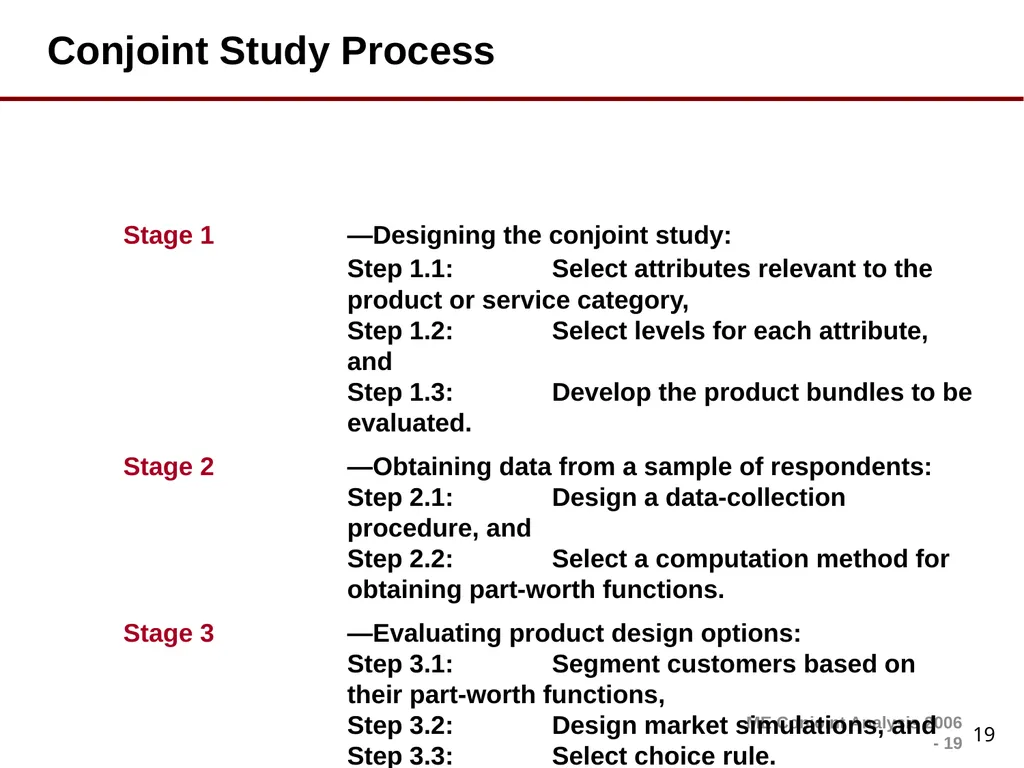 Dr. Yacheng Sun, UC Boulder 1 Lecture 6 Conjoint - slide 19 of 41