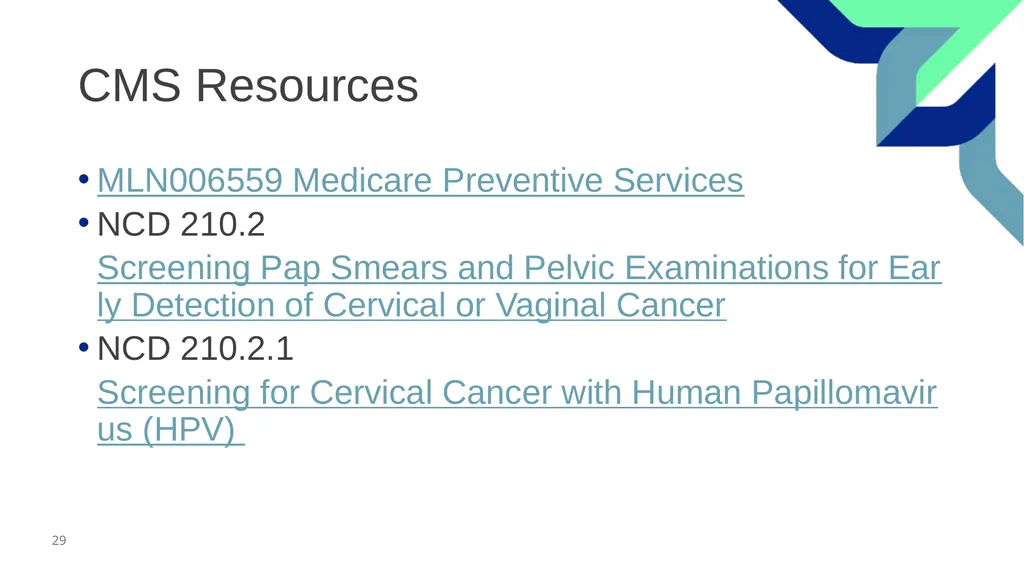 Cervical Cancer Screening (Clinical) February 2026 - slide 29 of 34