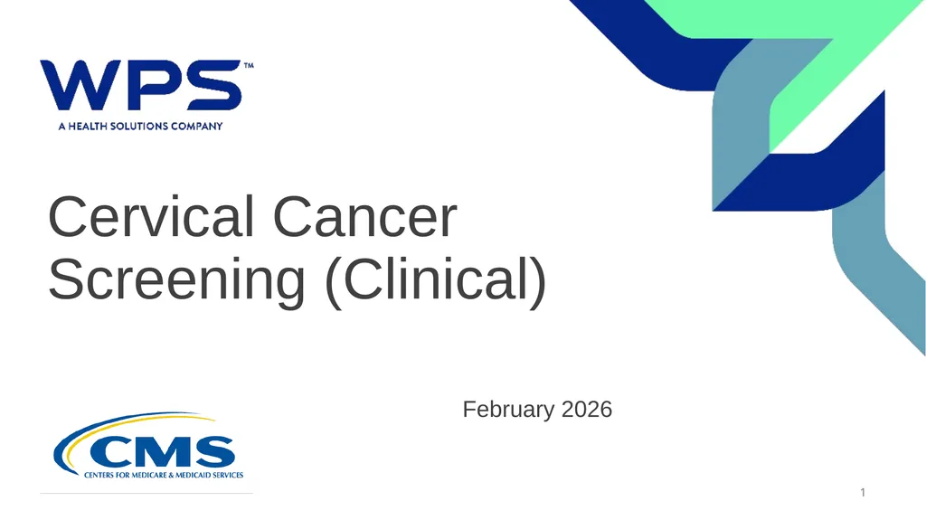 Cervical Cancer Screening (Clinical) February 2026 - slide 1 of 34