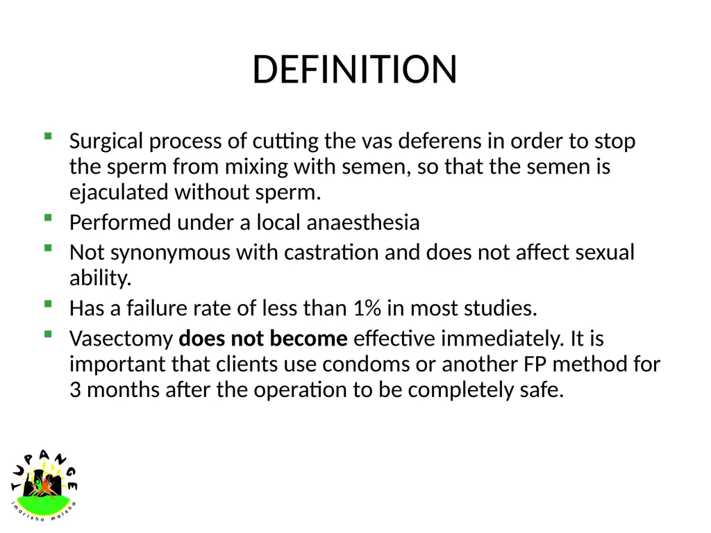 PERMANENT METHODS OF CONTRACEPTION INTRODUCTION - slide 20 of 25