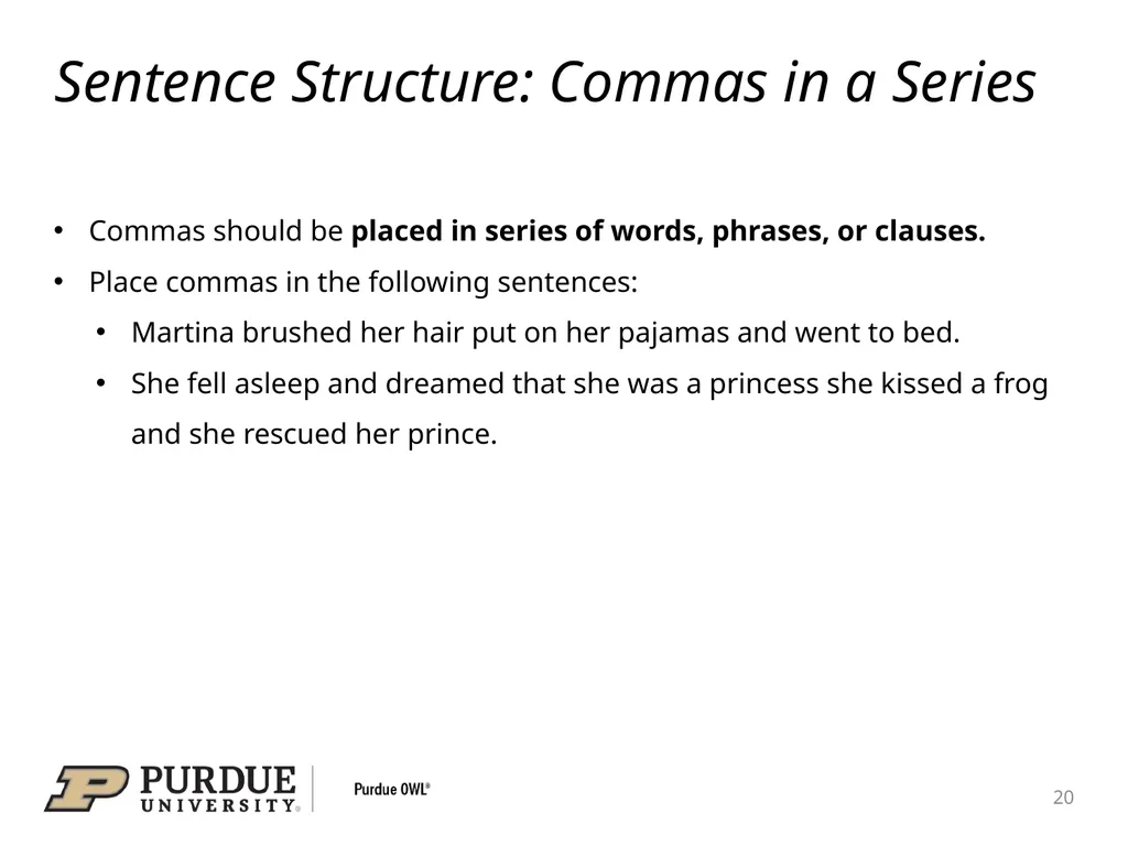 Conquering the Comma A comma is a punctuation mark - slide 20 of 26