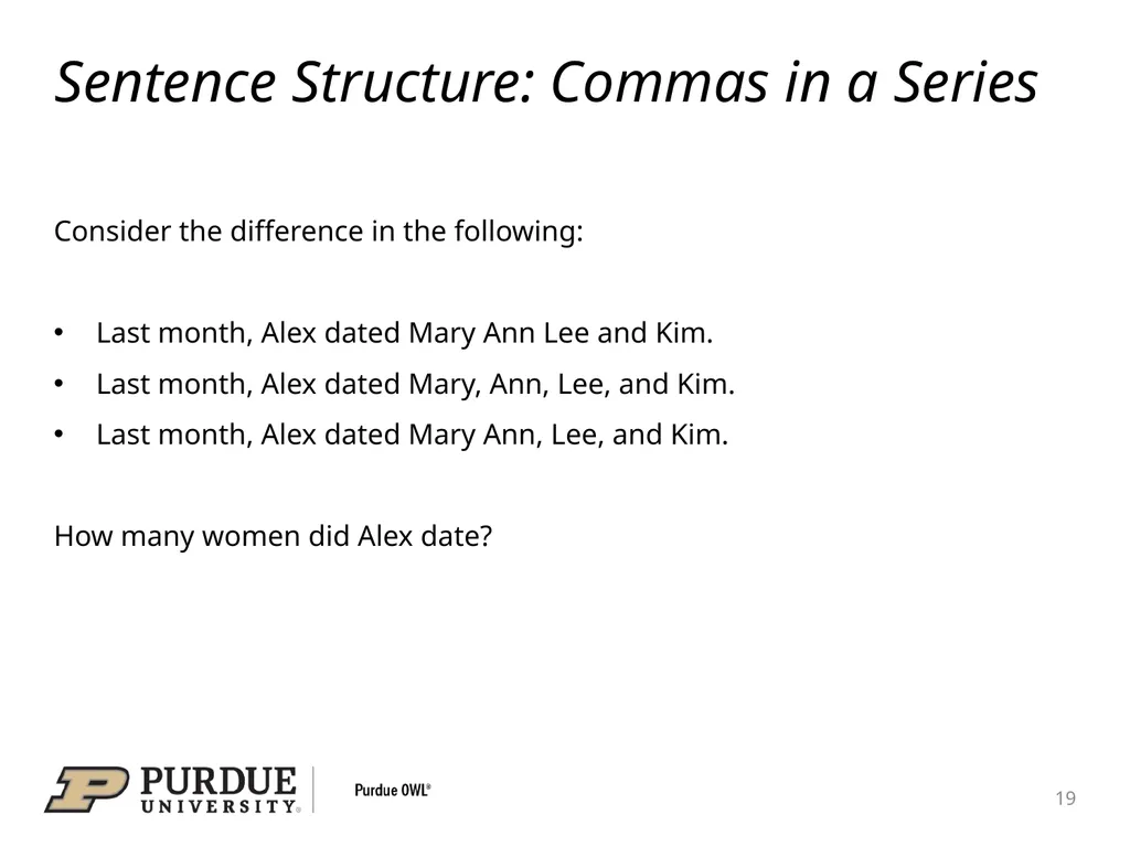 Conquering the Comma A comma is a punctuation mark - slide 19 of 26