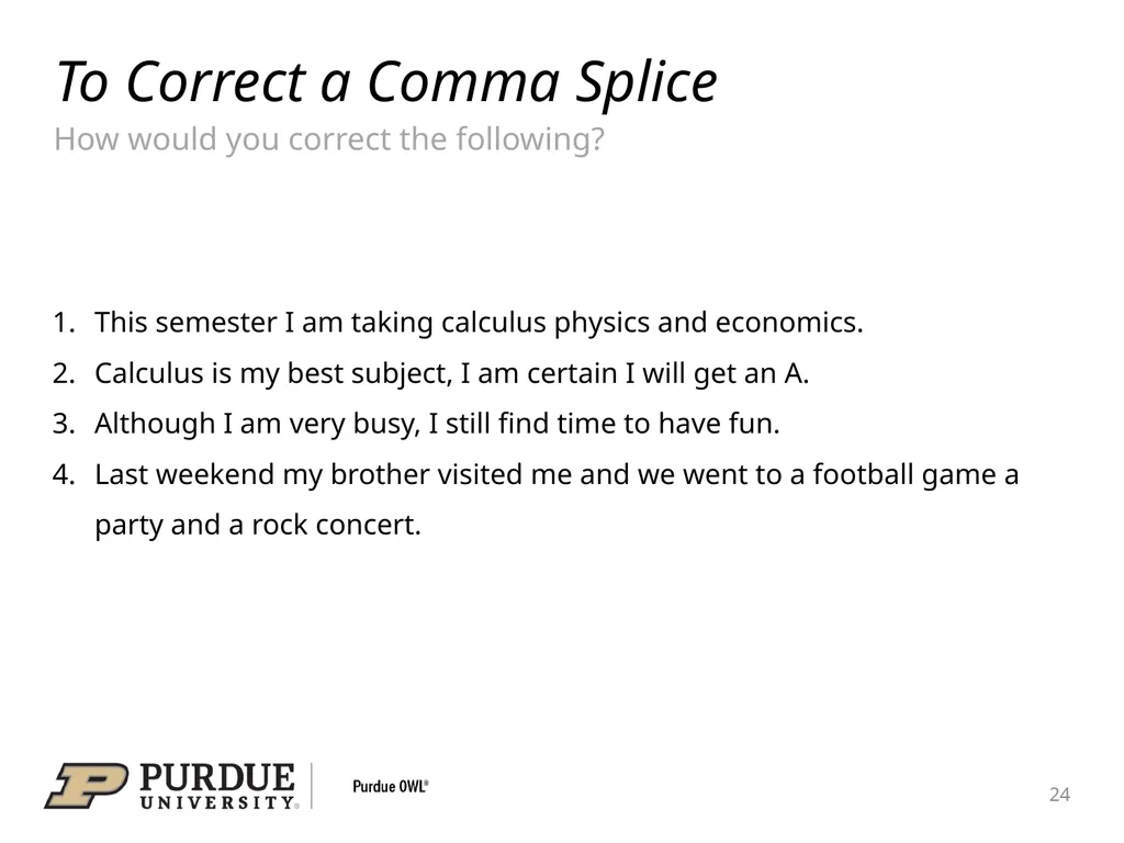 Conquering the Comma A comma is a punctuation mark - slide 24 of 26