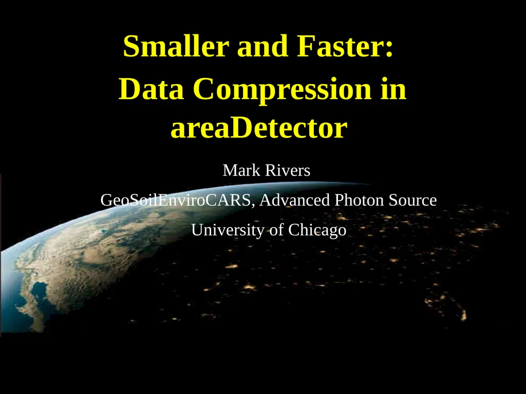 Smaller and Faster: Data Compression in - slide 1 of 22