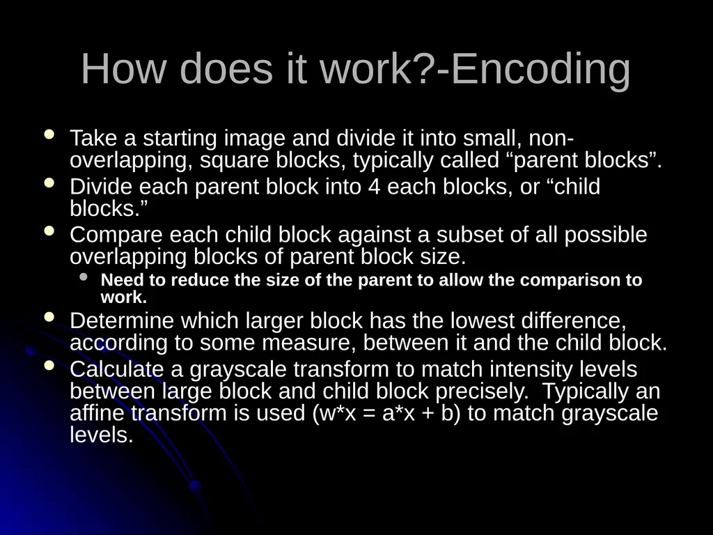 5. Fractal Compression Fractal compression is a - slide 16 of 38