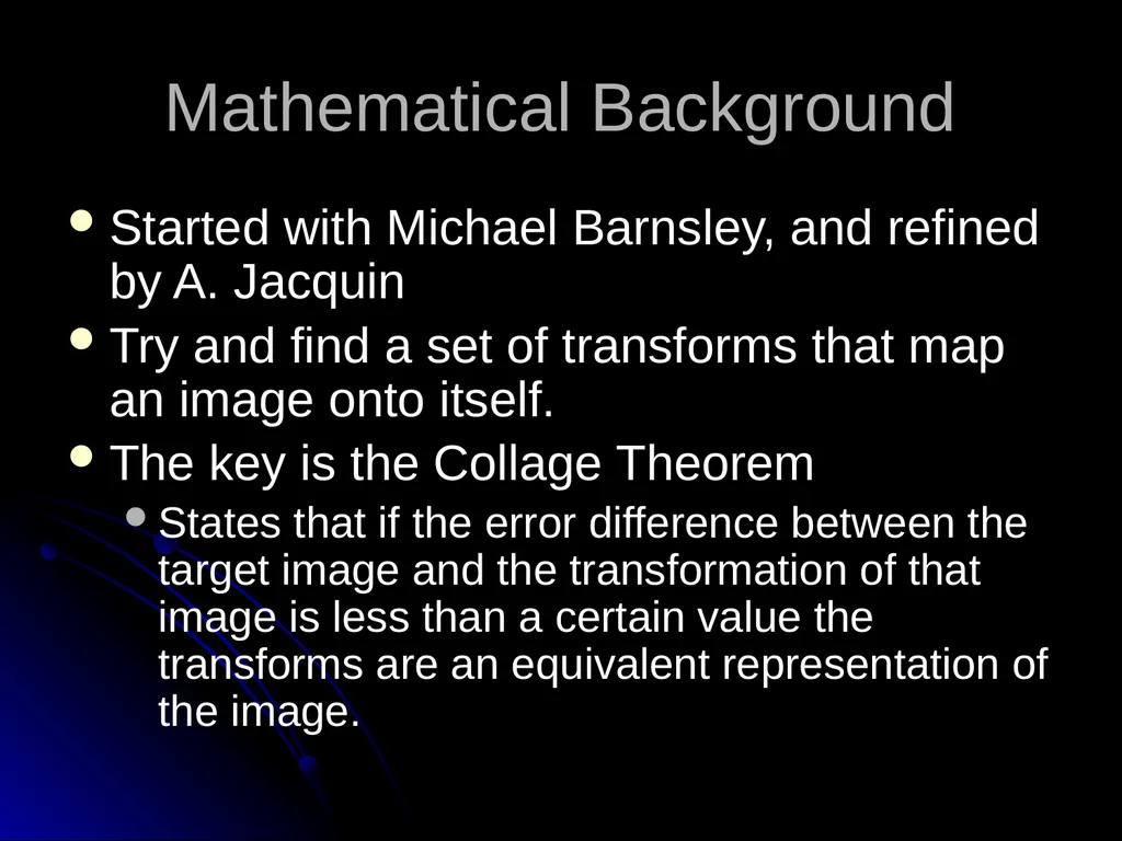 5. Fractal Compression Fractal compression is a - slide 15 of 38