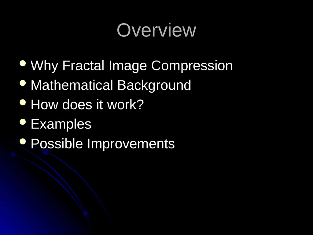 5. Fractal Compression Fractal compression is a - slide 13 of 38