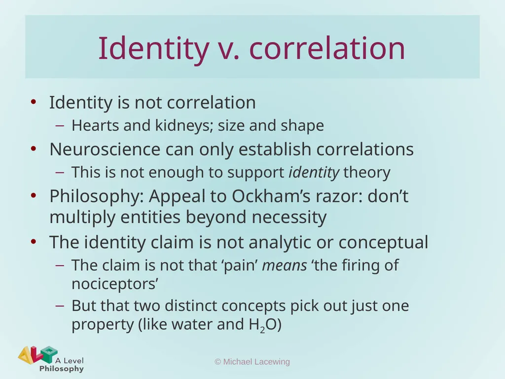 The Mind-Brain Type Identity Theory Michael - slide 5 of 8