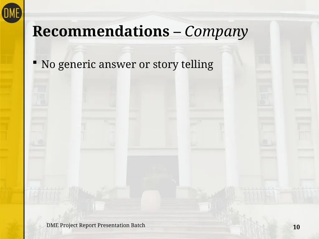 Title of Summer Internship Project Report Company - slide 10 of 15