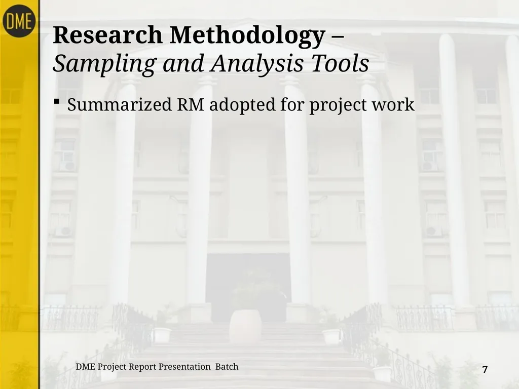 Title of Summer Internship Project Report Company - slide 7 of 15