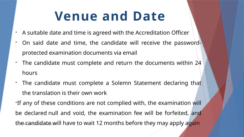 Accreditation in Sworn Translation Prerequisites - slide 8 of 23