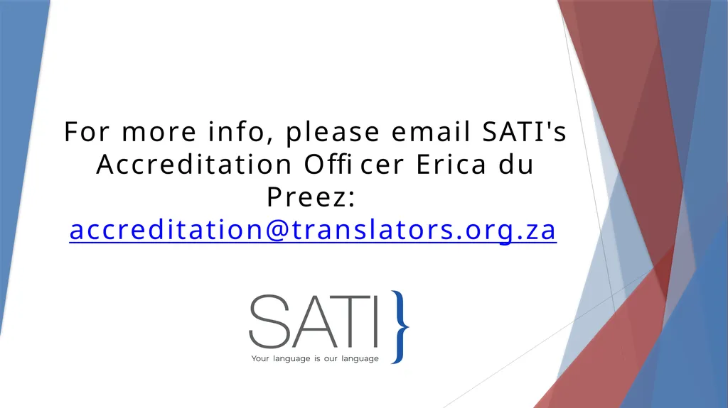 Accreditation in Sworn Translation Prerequisites - slide 23 of 23