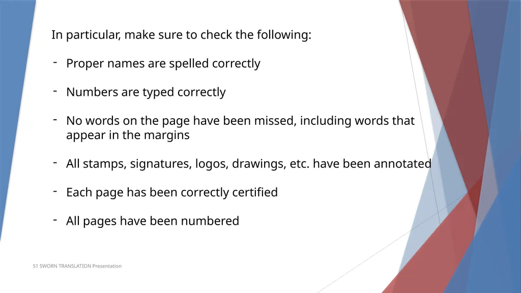 Accreditation in Sworn Translation Prerequisites - slide 11 of 23