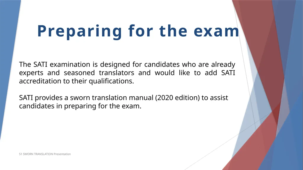 Accreditation in Sworn Translation Prerequisites - slide 7 of 23