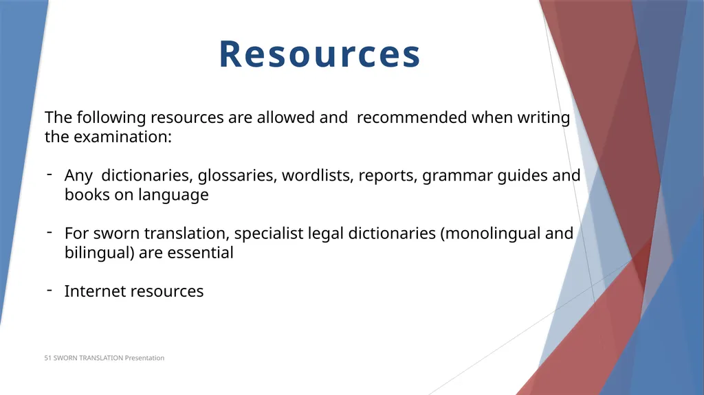 Accreditation in Sworn Translation Prerequisites - slide 12 of 23