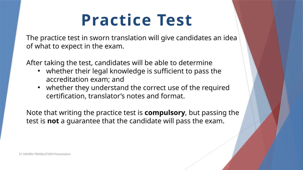 Accreditation in Sworn Translation Prerequisites - slide 4 of 23