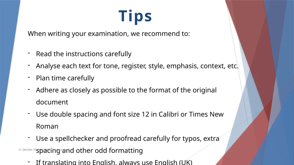 Accreditation in Sworn Translation Prerequisites - slide 10 of 23