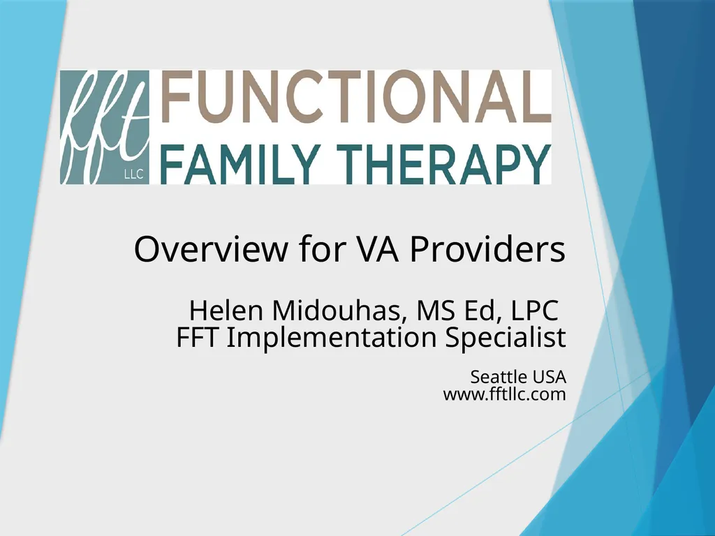 Overview for VA Providers Helen Midouhas, MS Ed, - slide 1 of 24