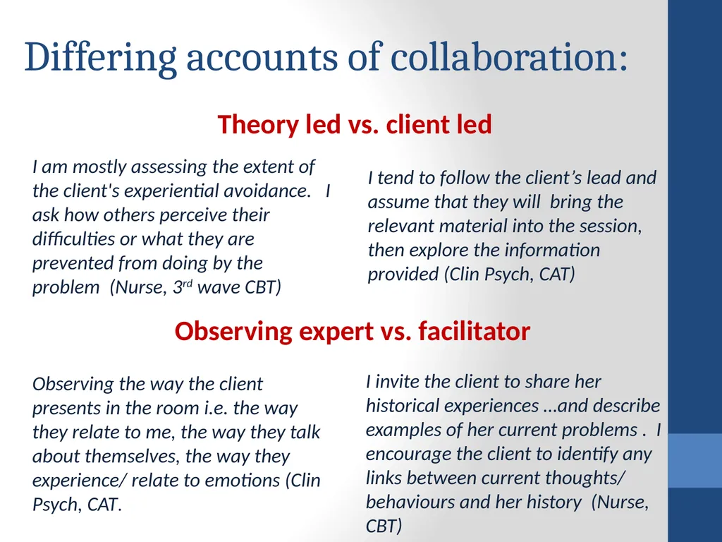 Therapists’ perspectives on using case formulation - slide 14 of 16
