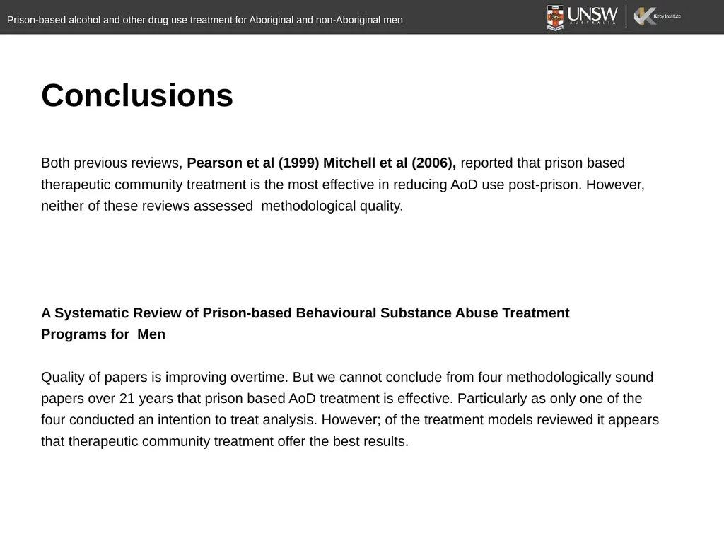 A systematic review of prison-based behavioural - slide 19 of 20