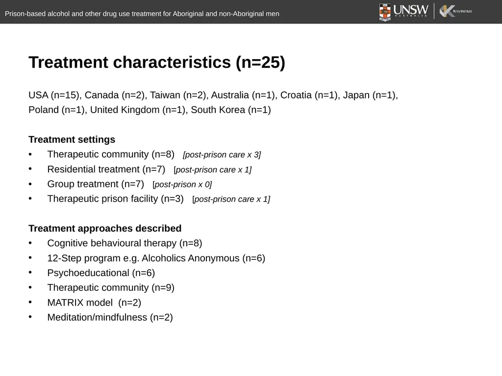 A systematic review of prison-based behavioural - slide 9 of 20