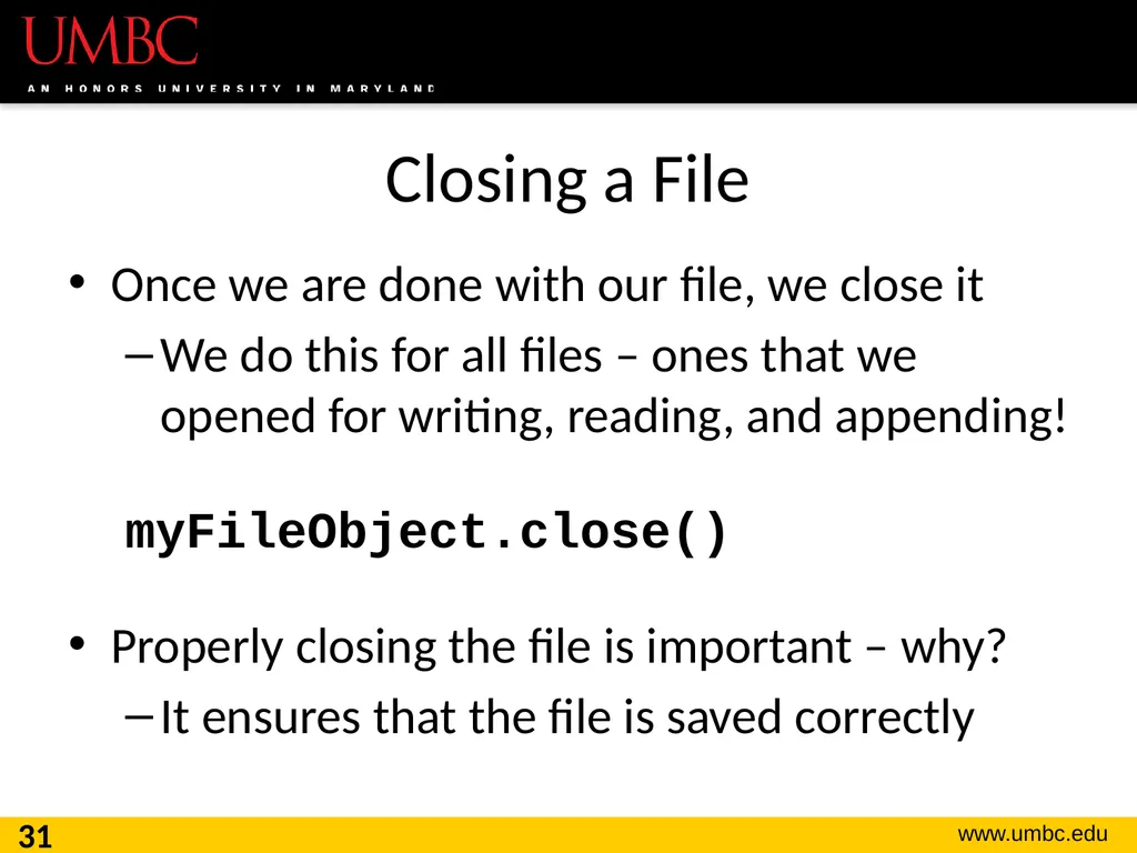 CMSC201 Computer Science I for Majors Lecture 16 – - slide 31 of 39