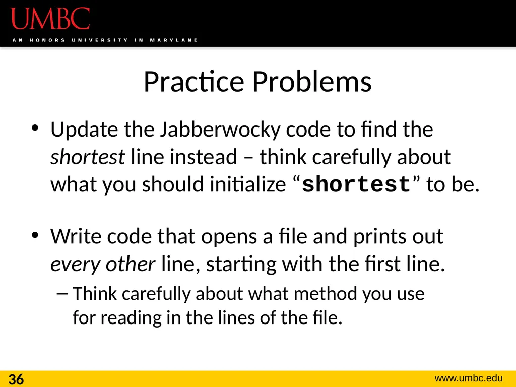 CMSC201 Computer Science I for Majors Lecture 16 – - slide 36 of 39