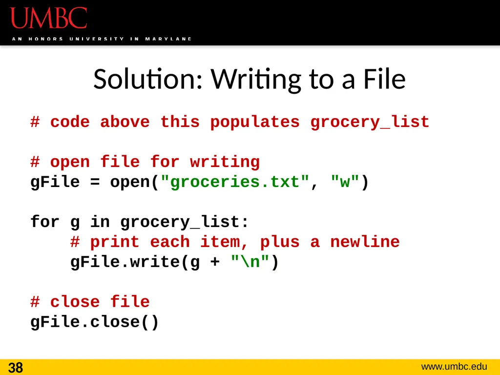 CMSC201 Computer Science I for Majors Lecture 16 – - slide 38 of 39