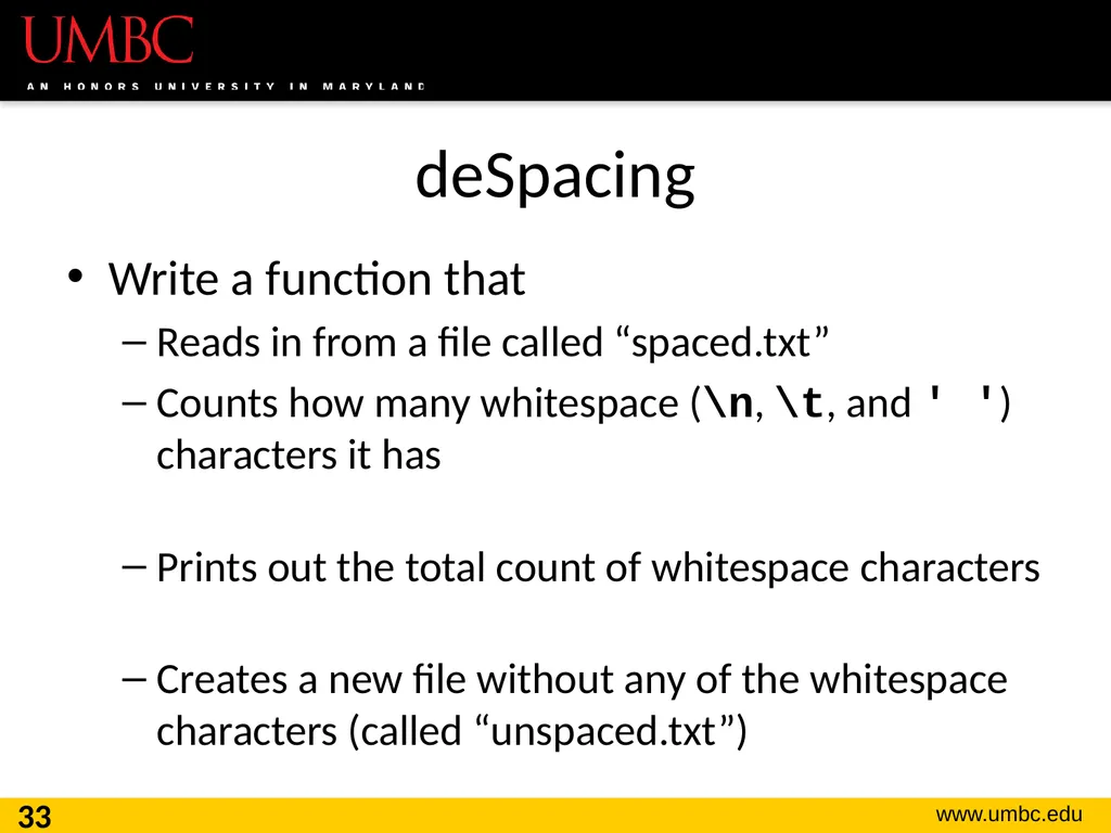 CMSC201 Computer Science I for Majors Lecture 16 – - slide 33 of 39