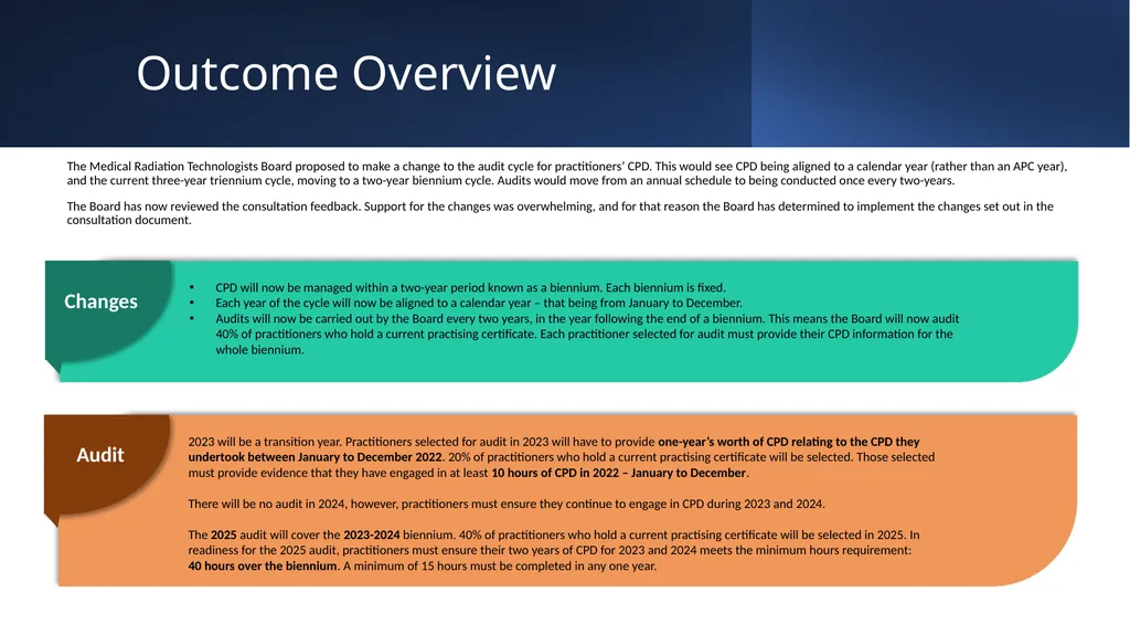 Consultation Outcome 2022 Outcome Overview The - slide 2 of 4
