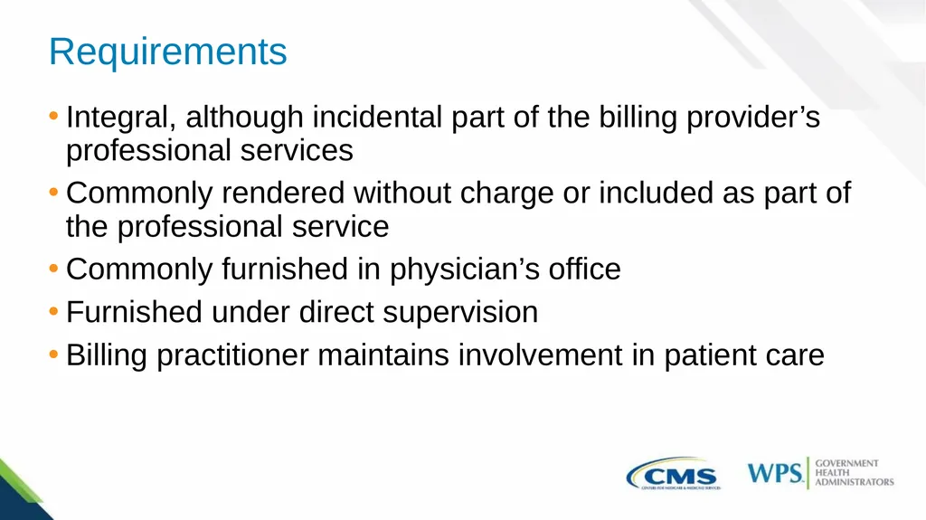 Medicare Incident to Guidelines March 2024 - slide 7 of 35
