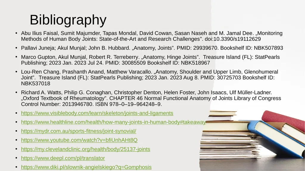 The Joints Prepared by: Julia Dudek 3rd year of - slide 15 of 17