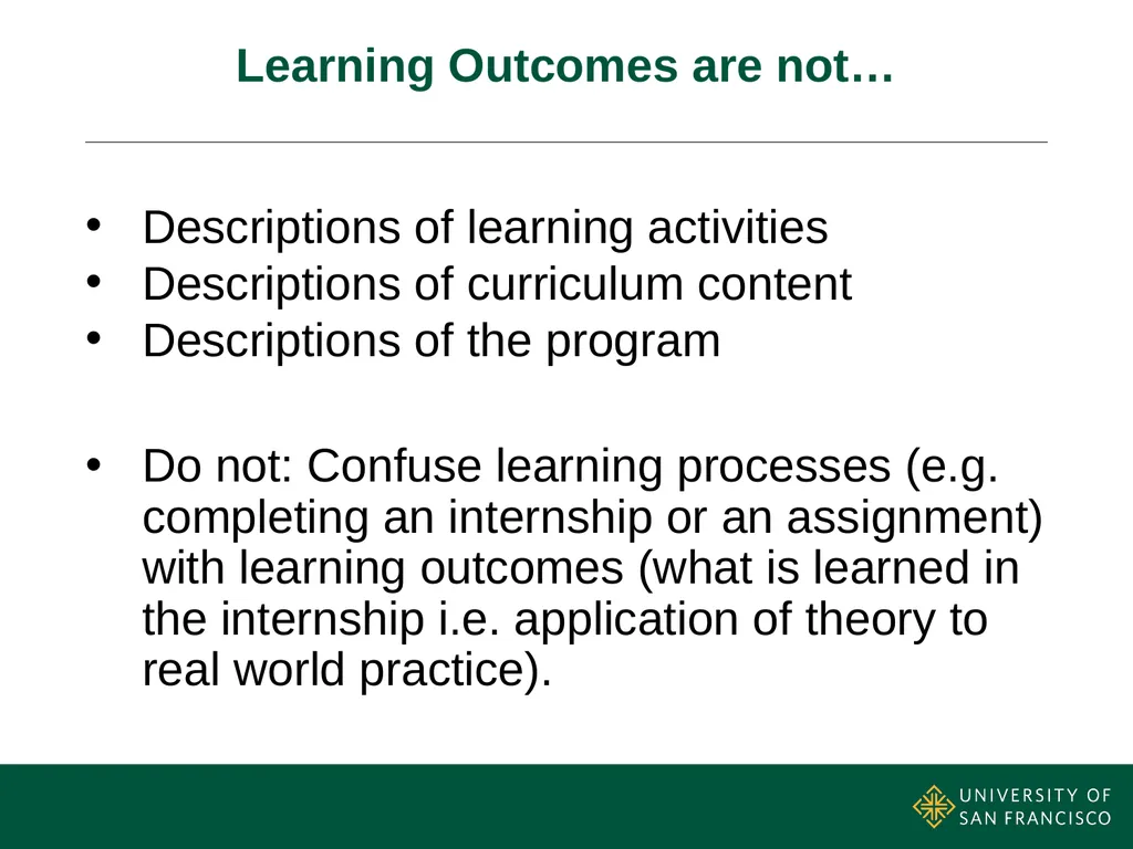 Writing Effective Program Learning Outcomes - slide 7 of 19