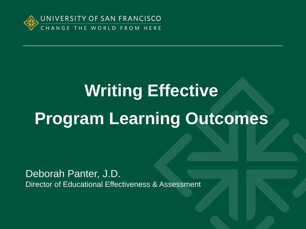 Writing Effective Program Learning Outcomes - slide 1 of 19