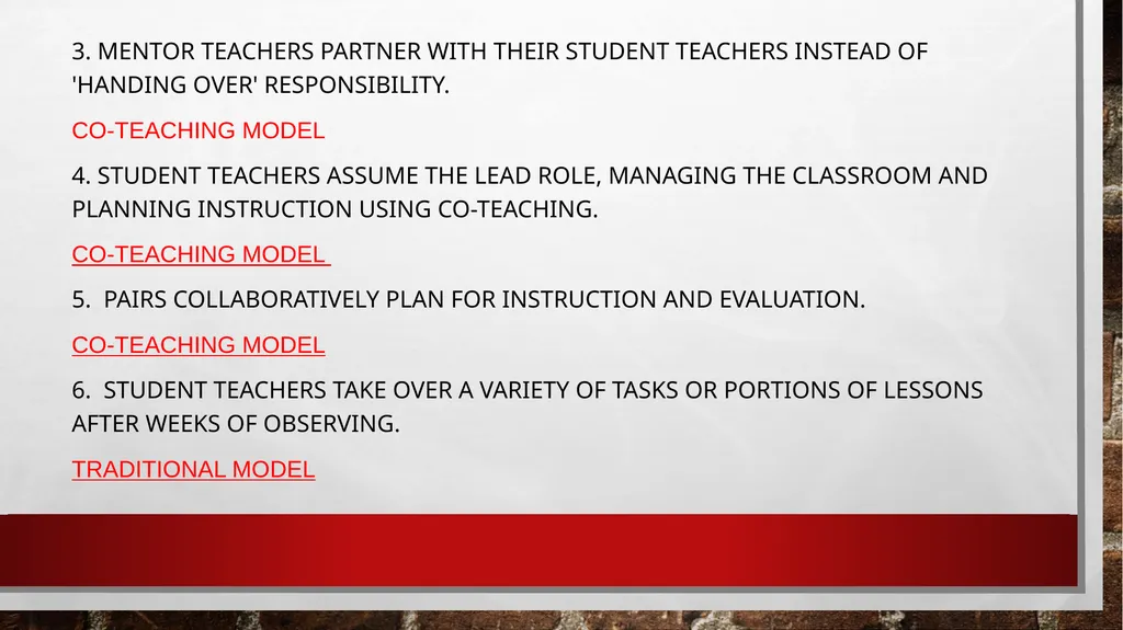 Co-teaching in student teaching A winning - slide 6 of 21