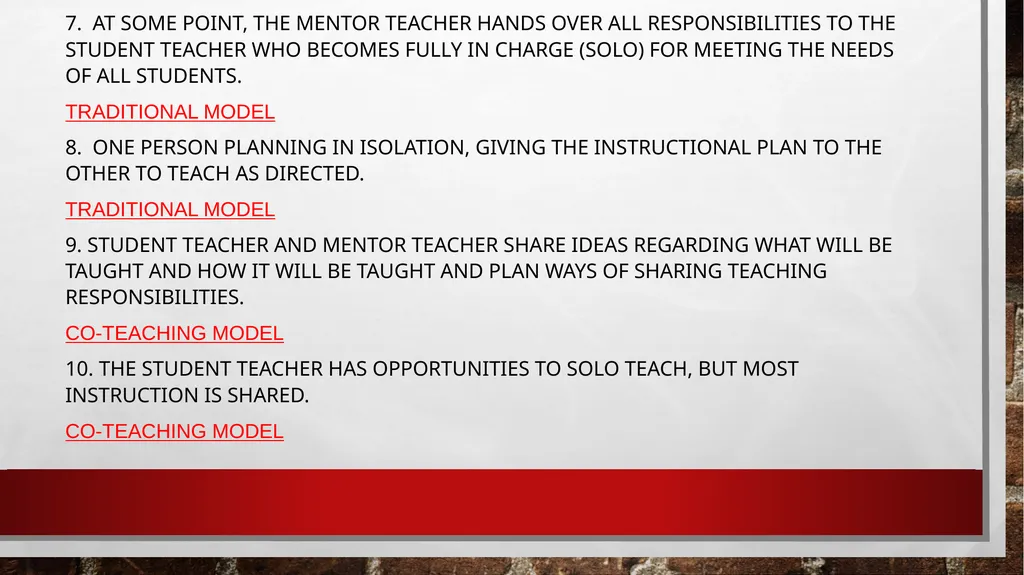 Co-teaching in student teaching A winning - slide 7 of 21