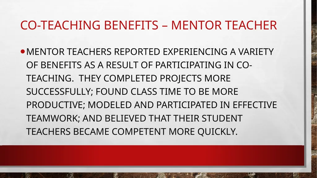 Co-teaching in student teaching A winning - slide 10 of 21