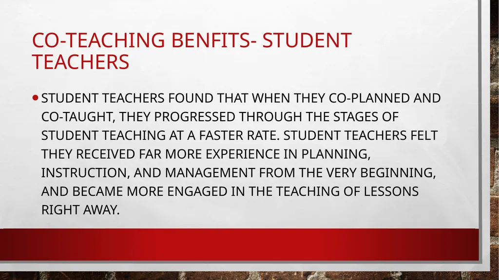 Co-teaching in student teaching A winning - slide 11 of 21