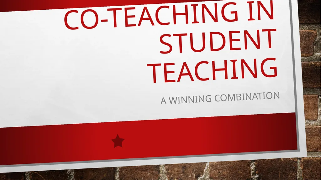 Co-teaching in student teaching A winning - slide 1 of 21
