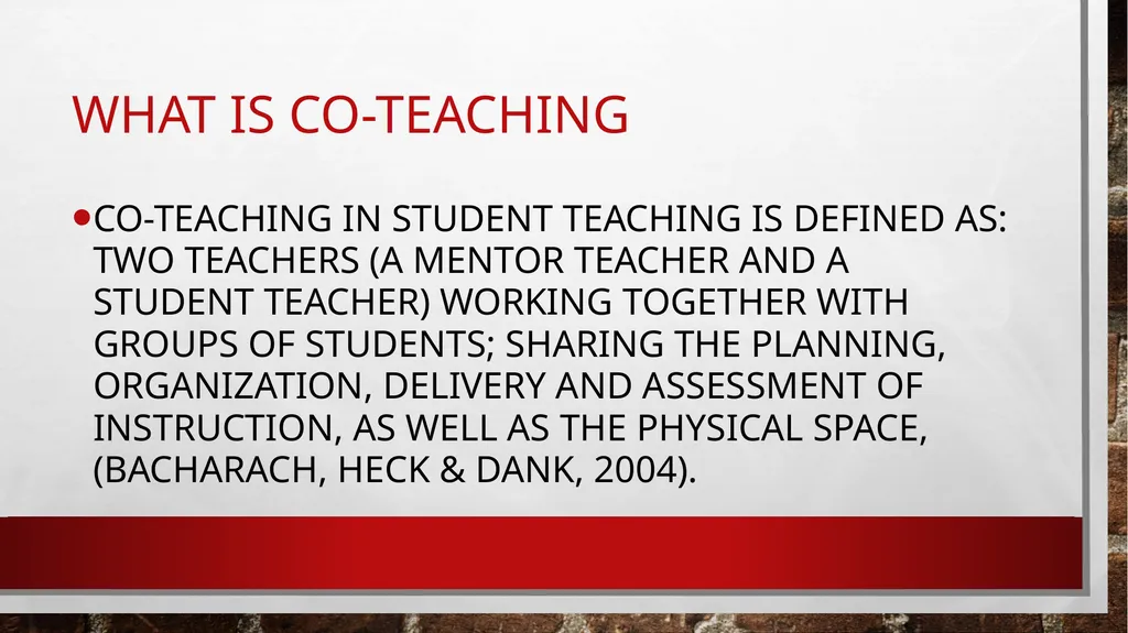 Co-teaching in student teaching A winning - slide 2 of 21